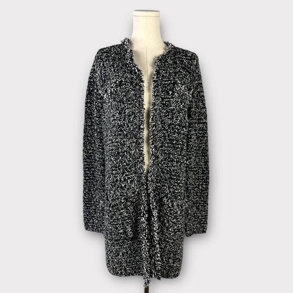 Ann Taylor Sweaters - Ann Taylor Fringe Tweed Open Front Cardigan Size Small